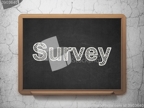 Image of Science concept: Survey on chalkboard background