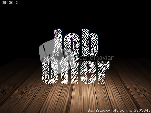 Image of Business concept: Job Offer in grunge dark room