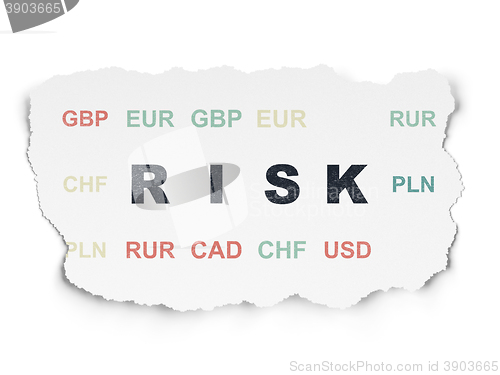 Image of Business concept: Risk on Torn Paper background