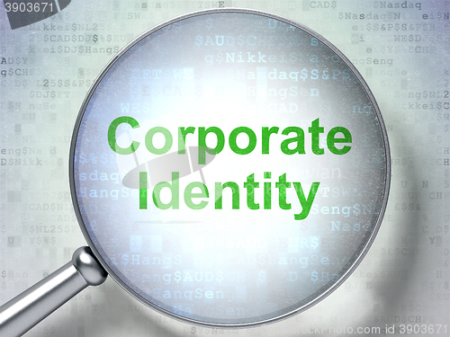 Image of Business concept: Corporate Identity with optical glass