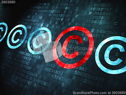 Image of Law concept: Copyright on digital background