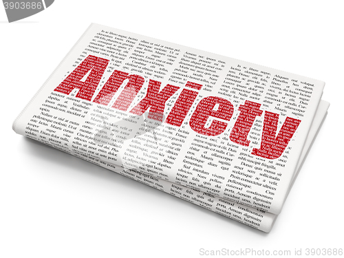 Image of Health concept: Anxiety on Newspaper background