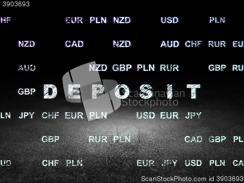 Image of Banking concept: Deposit in grunge dark room