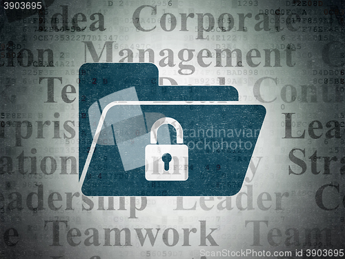 Image of Business concept: Folder With Lock on Digital Data Paper background