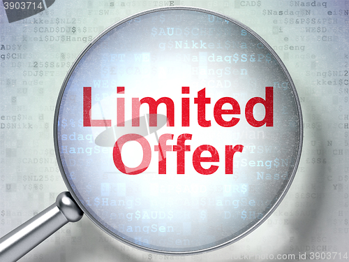 Image of Business concept: Limited Offer with optical glass