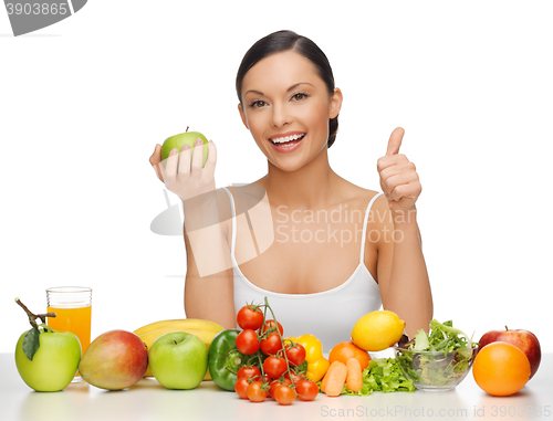 Image of woman with healthy food