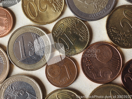 Image of Euro coins flat lay