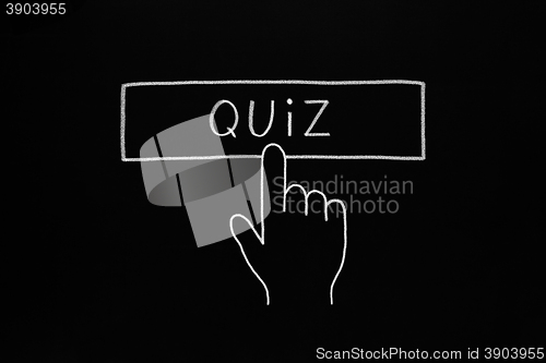 Image of Hand Cursor Clicking Quiz Button