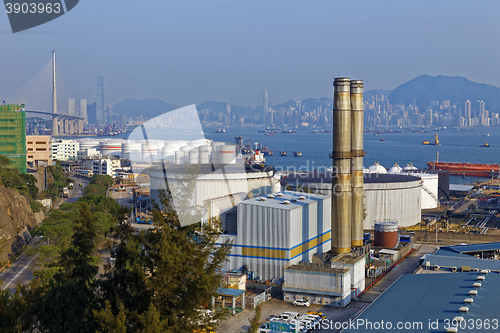 Image of petrochemical industry on sunset