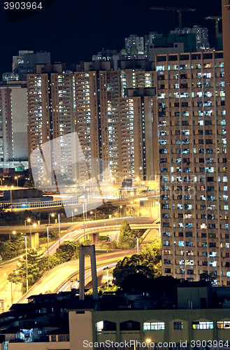 Image of Hong Kong downtown at night 