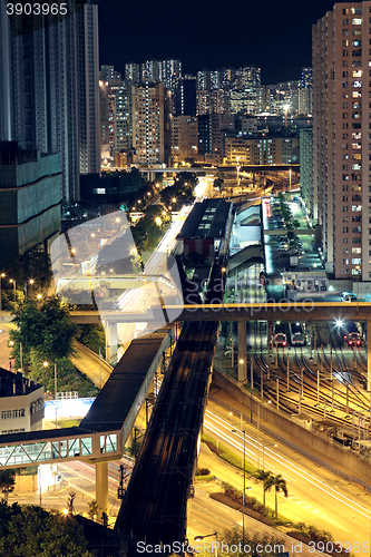 Image of Hong Kong downtown at night 