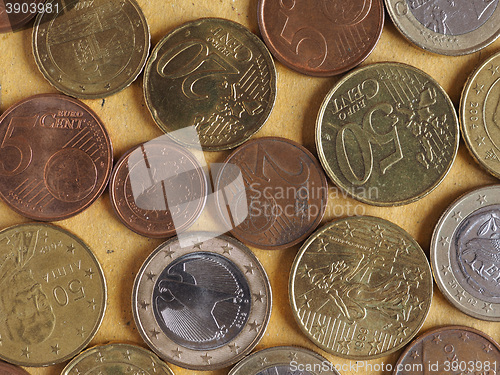 Image of Euro coins flat lay