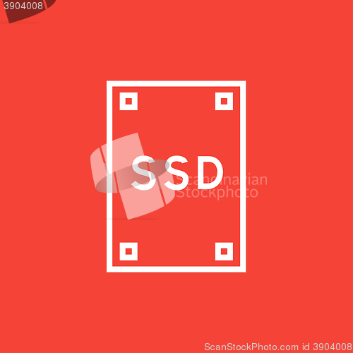 Image of Solid state drive line icon.