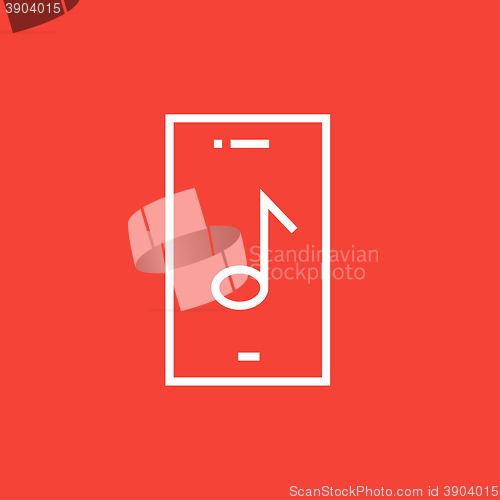 Image of Phone with musical note line icon.