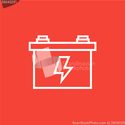 Image of Car battery line icon.