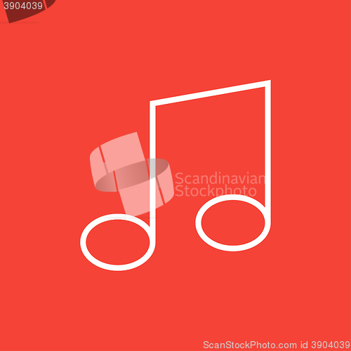 Image of Music note line icon.