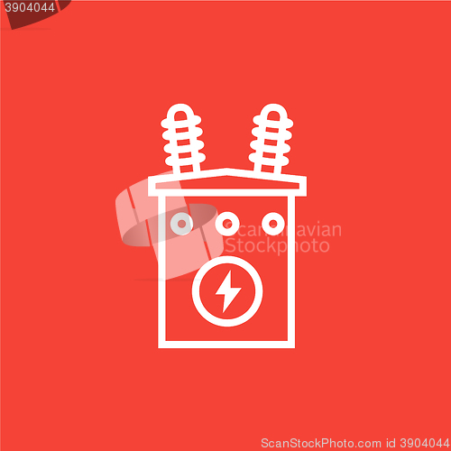 Image of High voltage transformer line icon.