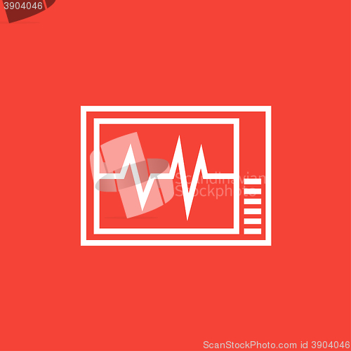 Image of Heart monitor line icon.