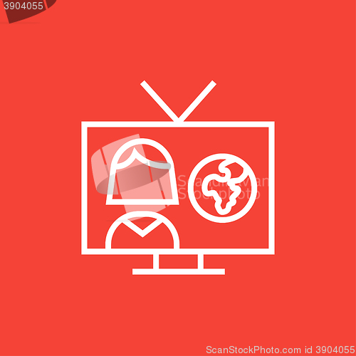 Image of TV report line icon.