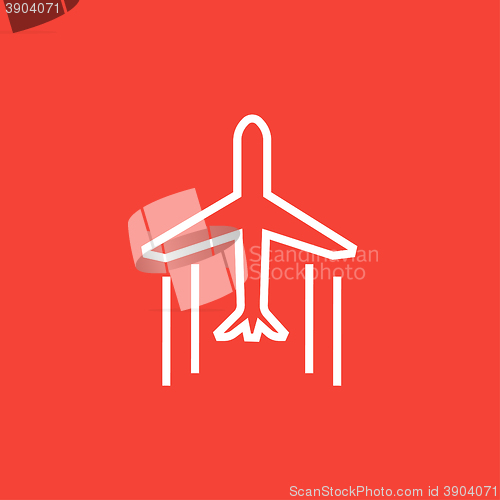 Image of Cargo plane line icon.