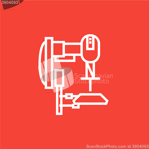 Image of Industrial automated robot line icon.