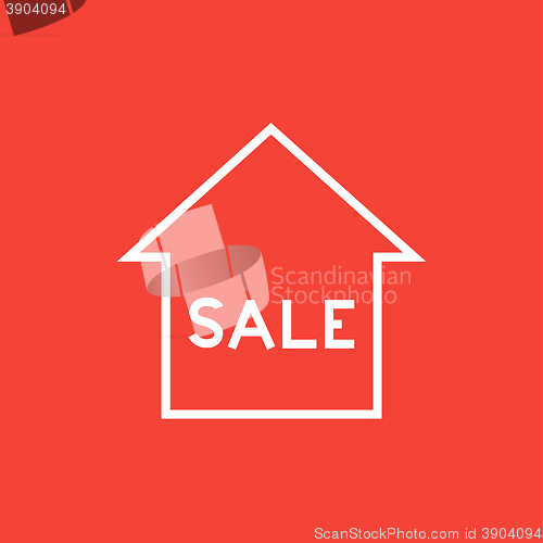 Image of House for sale line icon.