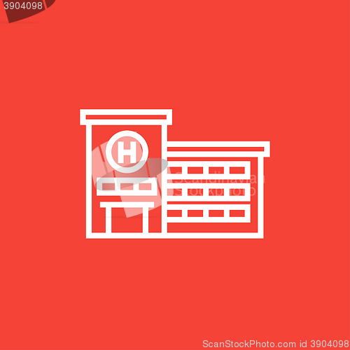 Image of Hospital building line icon.