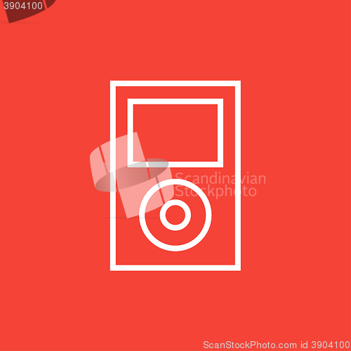 Image of MP3 player line icon.