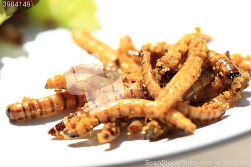 Image of grilled worm with curry