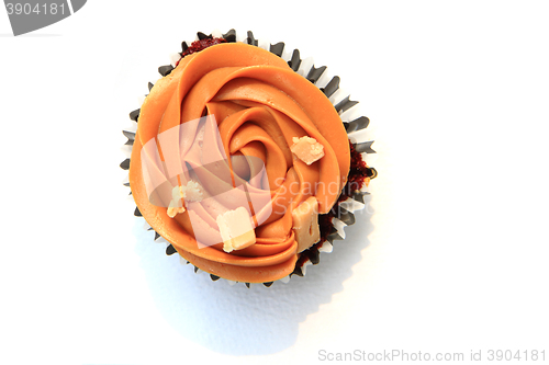 Image of caramel cupcake isolated