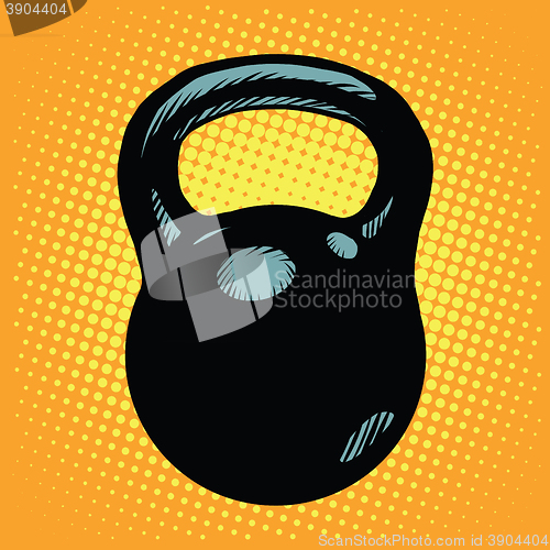Image of Black retro kettlebell sports equipment