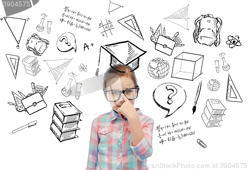 Image of happy little girl in eyeglasses