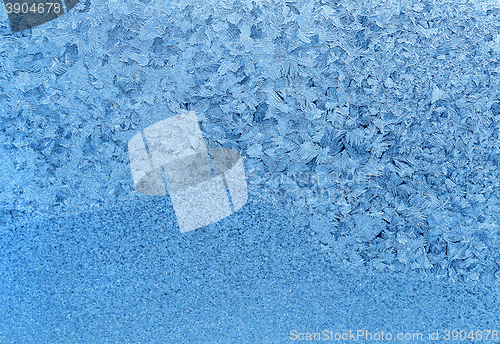 Image of Natural ice pattern on winter glass