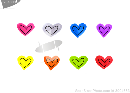 Image of Abstract bright hearts