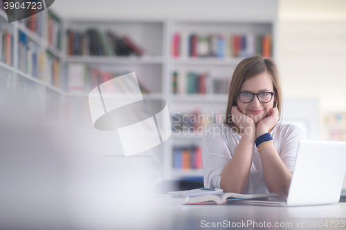 Image of student study in library