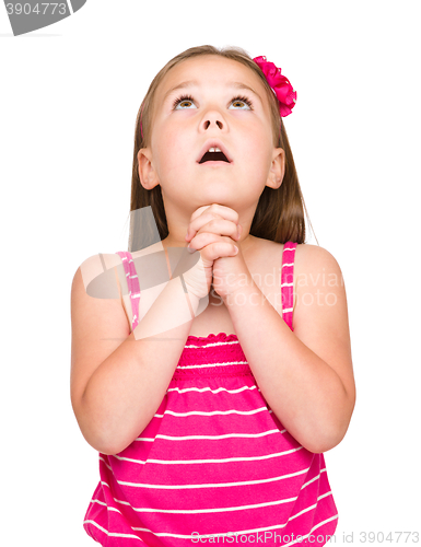 Image of Cute little girl is praying