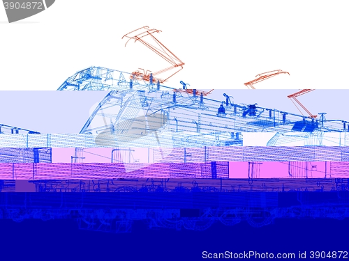 Image of train.3D illustration