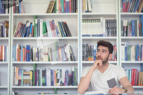 Image of student study  in school library