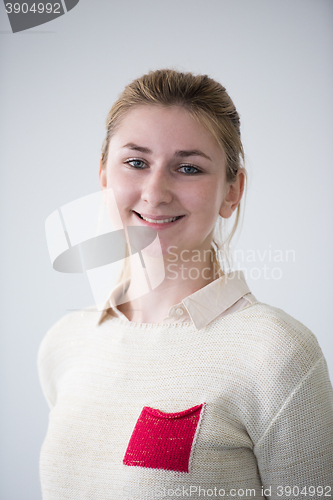 Image of portrait of female student in library