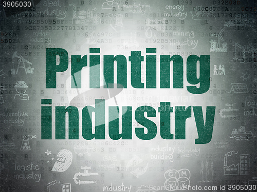 Image of Manufacuring concept: Printing Industry on Digital Data Paper background