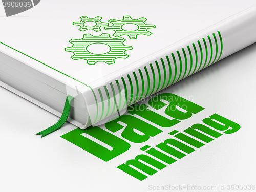 Image of Data concept: book Gears, Data Mining on white background