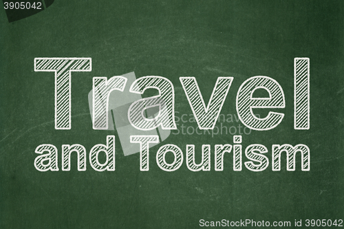 Image of Vacation concept: Travel And Tourism on chalkboard background
