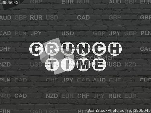 Image of Business concept: Crunch Time on wall background