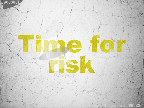 Image of Timeline concept: Time For Risk on wall background