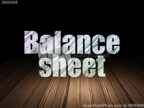 Image of Banking concept: Balance Sheet in grunge dark room