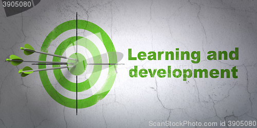 Image of Studying concept: target and Learning And Development on wall background