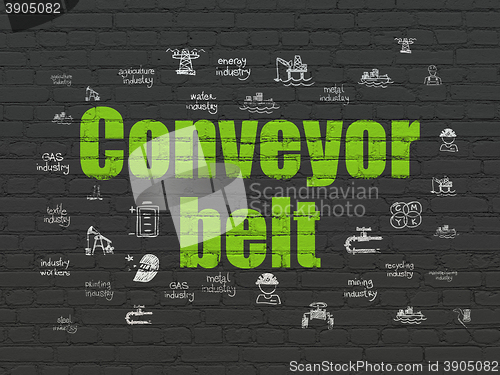 Image of Industry concept: Conveyor Belt on wall background