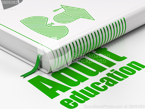 Image of Studying concept: book Student, Adult Education on white background