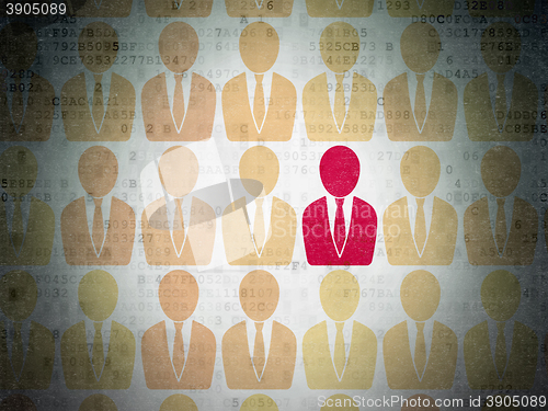 Image of Business concept: business man icon on Digital Data Paper background