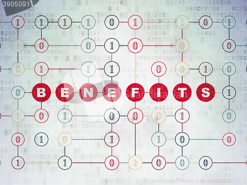Image of Finance concept: Benefits on Digital Data Paper background